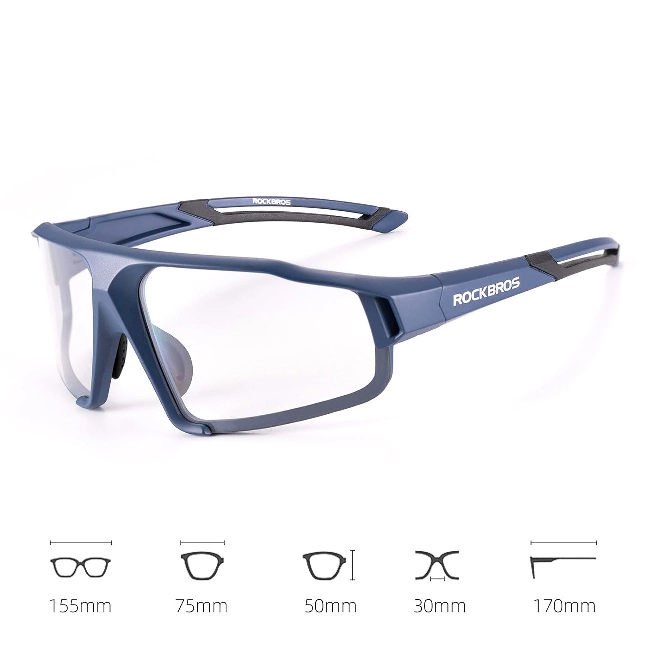 Rockbros SP216BL photochromic UV400 cycling glasses - blue_1