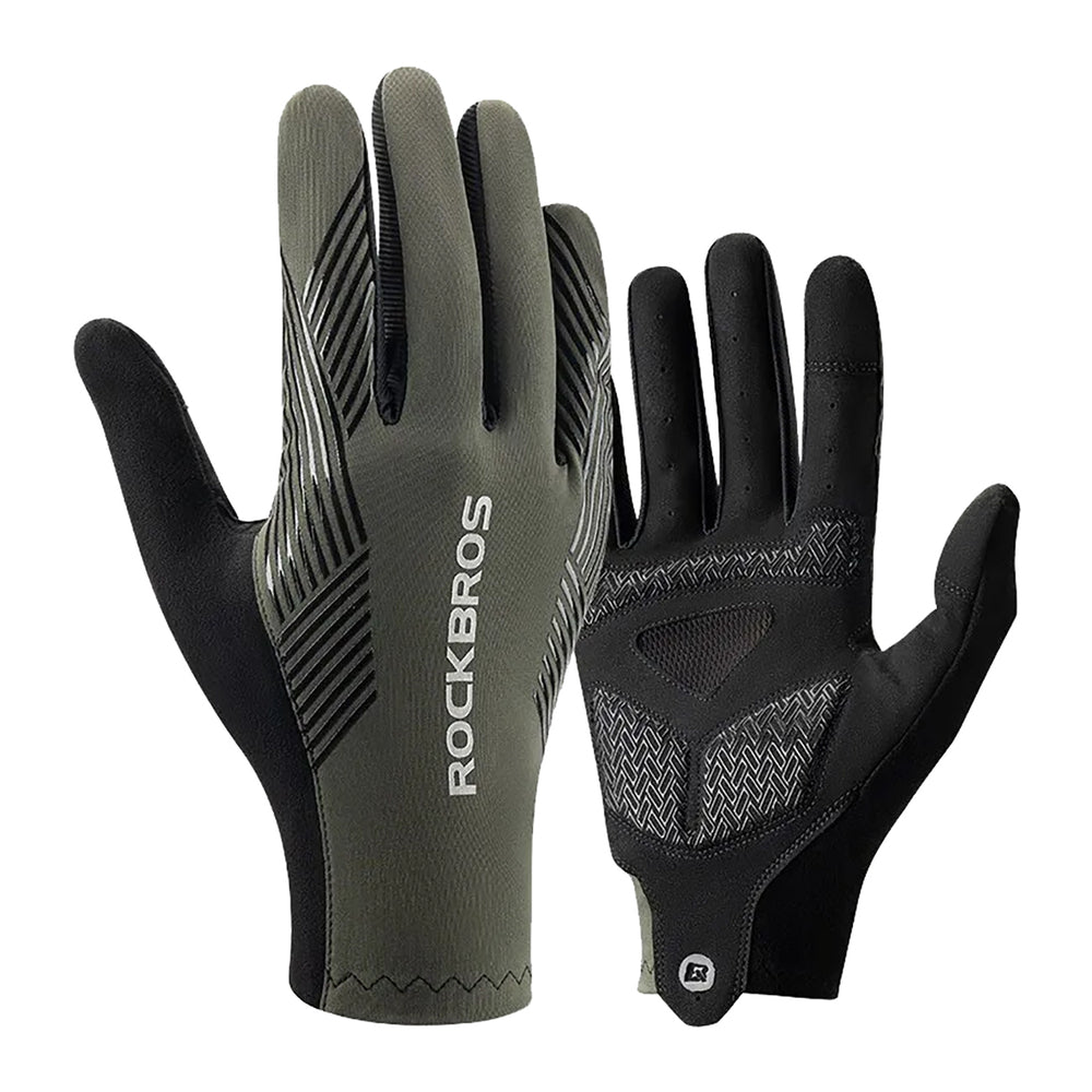 Rockbros 16110006002 shock-absorbing cycling gloves size M - green and black_0
