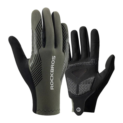 Rockbros 16110006002 shock-absorbing cycling gloves size M - green and black_0