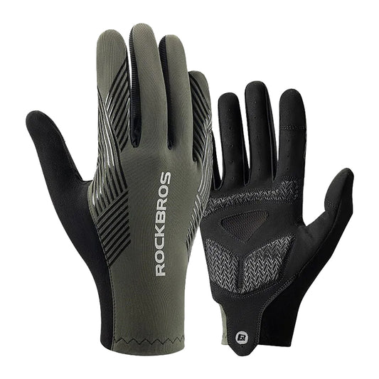Rockbros 16110006002 shock-absorbing cycling gloves size M - green and black_0