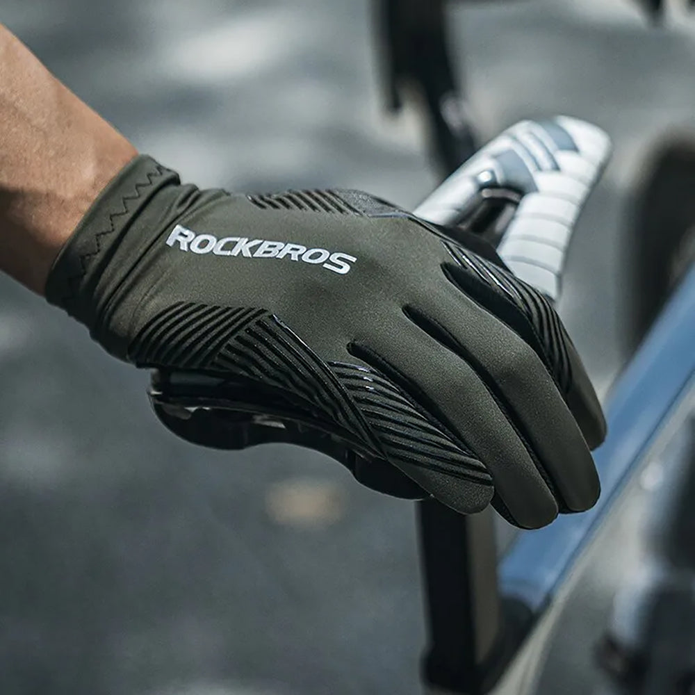 Rockbros 16110006002 shock-absorbing cycling gloves size M - green and black_11