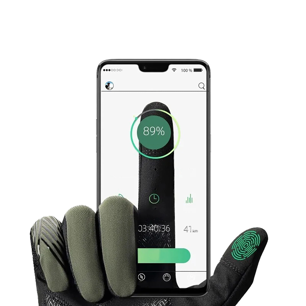 Rockbros 16110006003 shock-absorbing cycling gloves size L - green and black_1