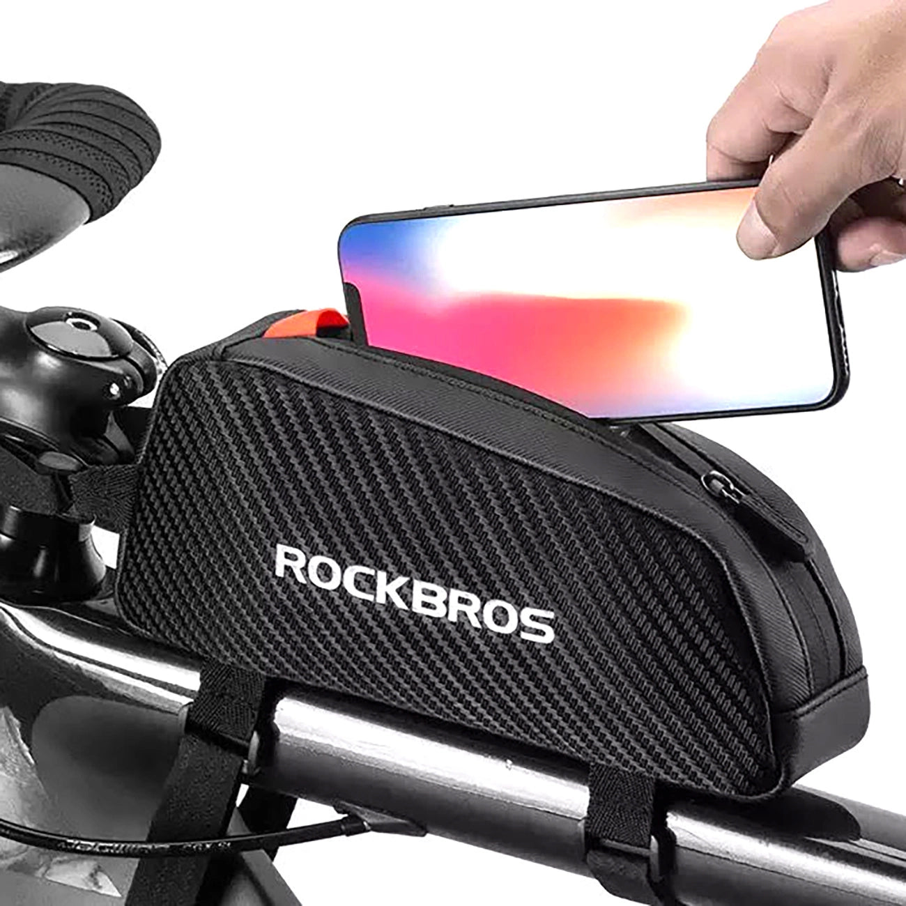 Rockbros 039BK bicycle frame bag 1 l with braid - black_11