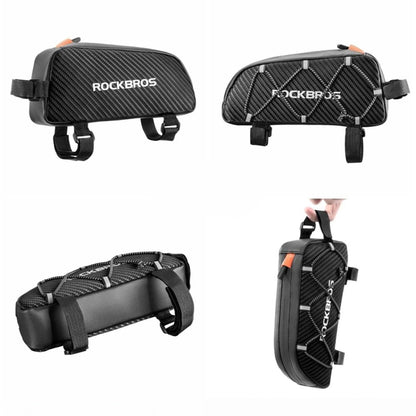Rockbros 039BK bicycle frame bag 1 l with braid - black_2