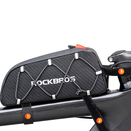 Rockbros 039BK bicycle frame bag 1 l with braid - black_5