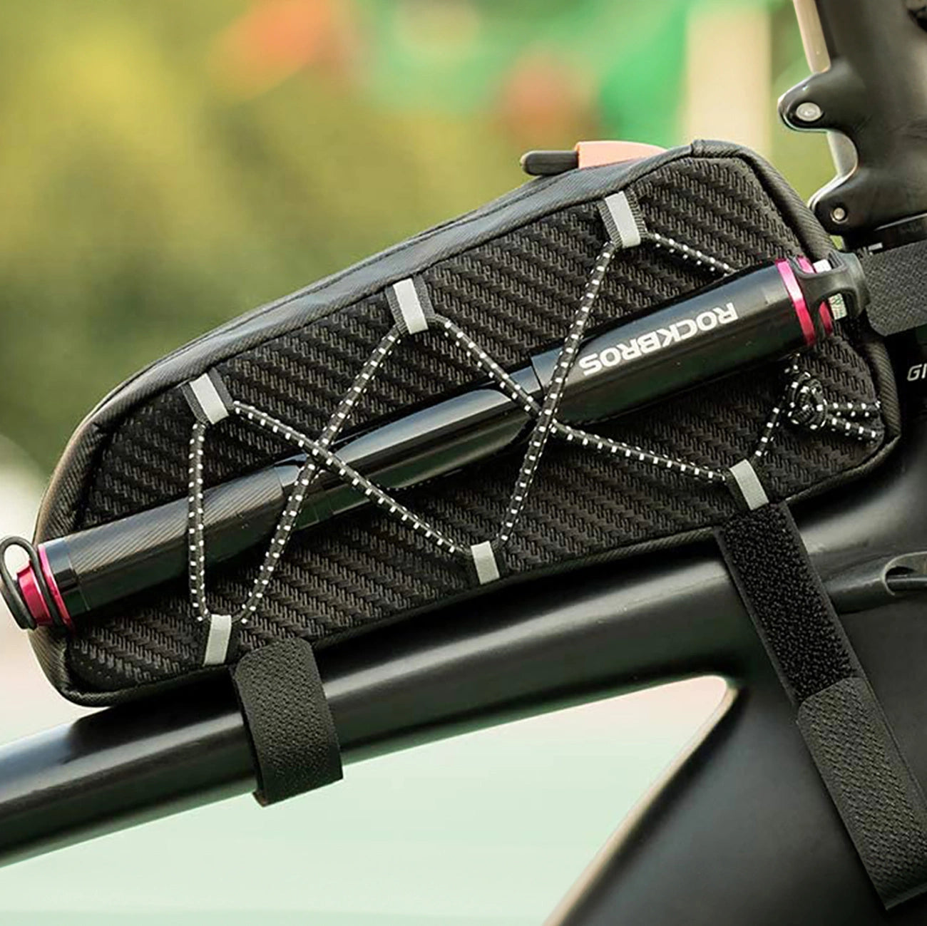 Rockbros 039BK bicycle frame bag 1 l with braid - black_3
