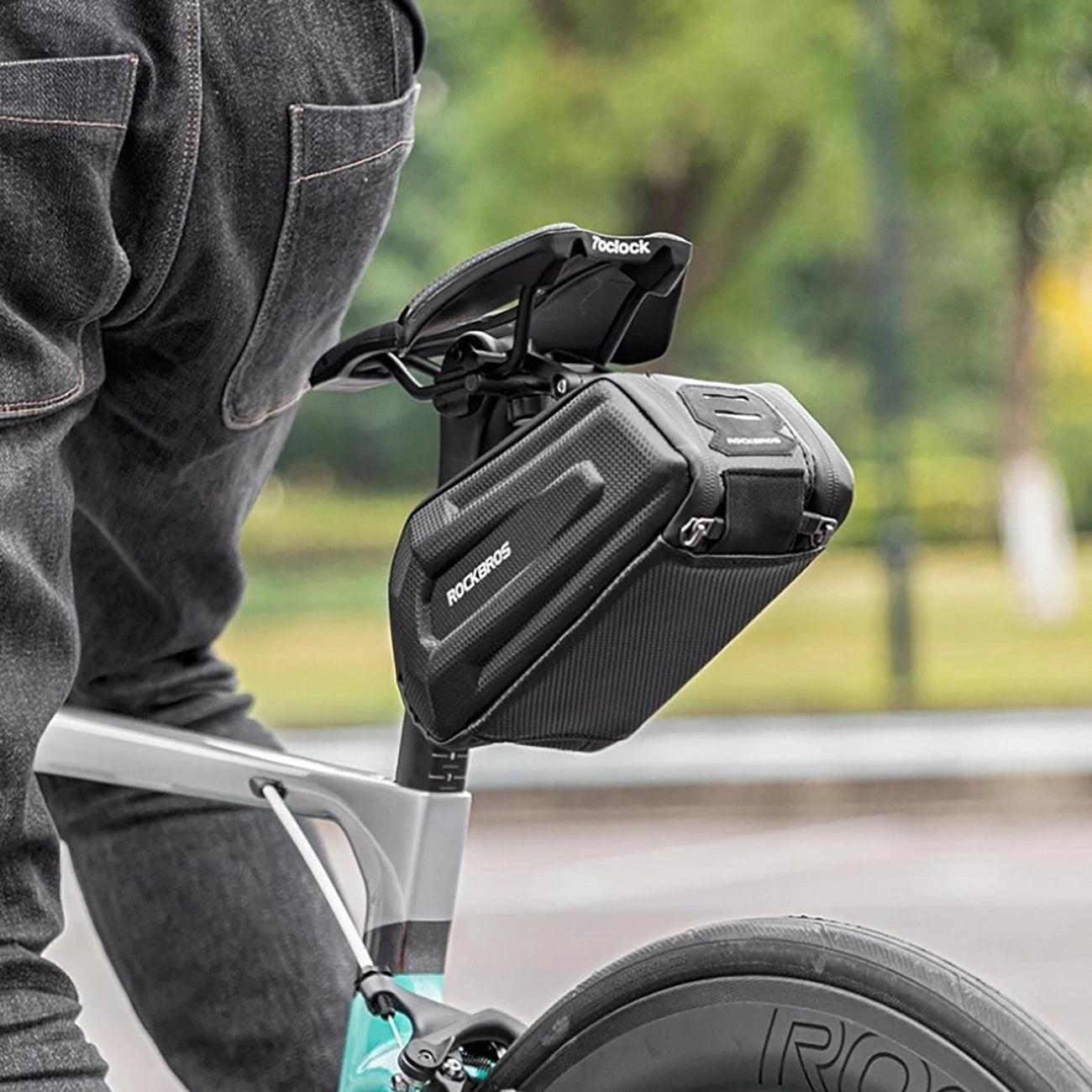 Rockbros B69 bicycle saddle bag 1.8l with easy release system - black_7