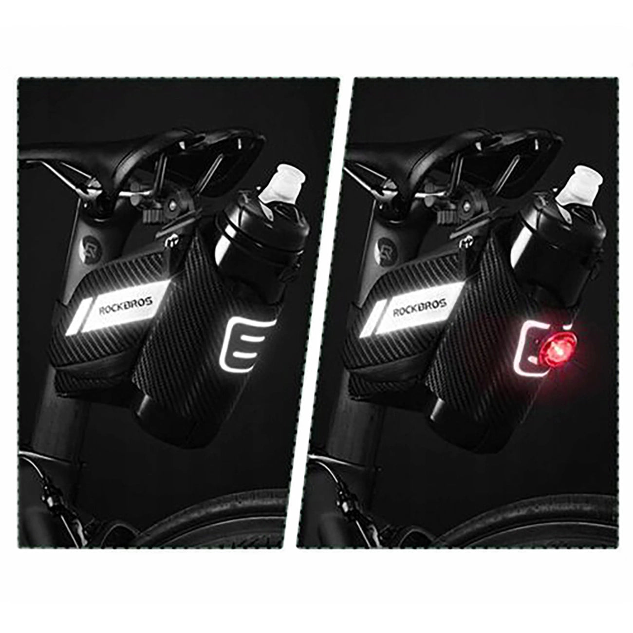 Rockbros C32BK saddle bag 1.5 l with water bottle pocket - black_10