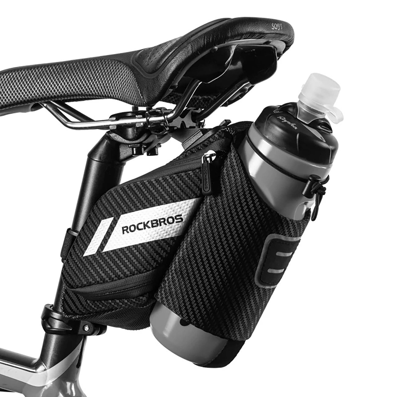 Rockbros C32BK saddle bag 1.5 l with water bottle pocket - black_1