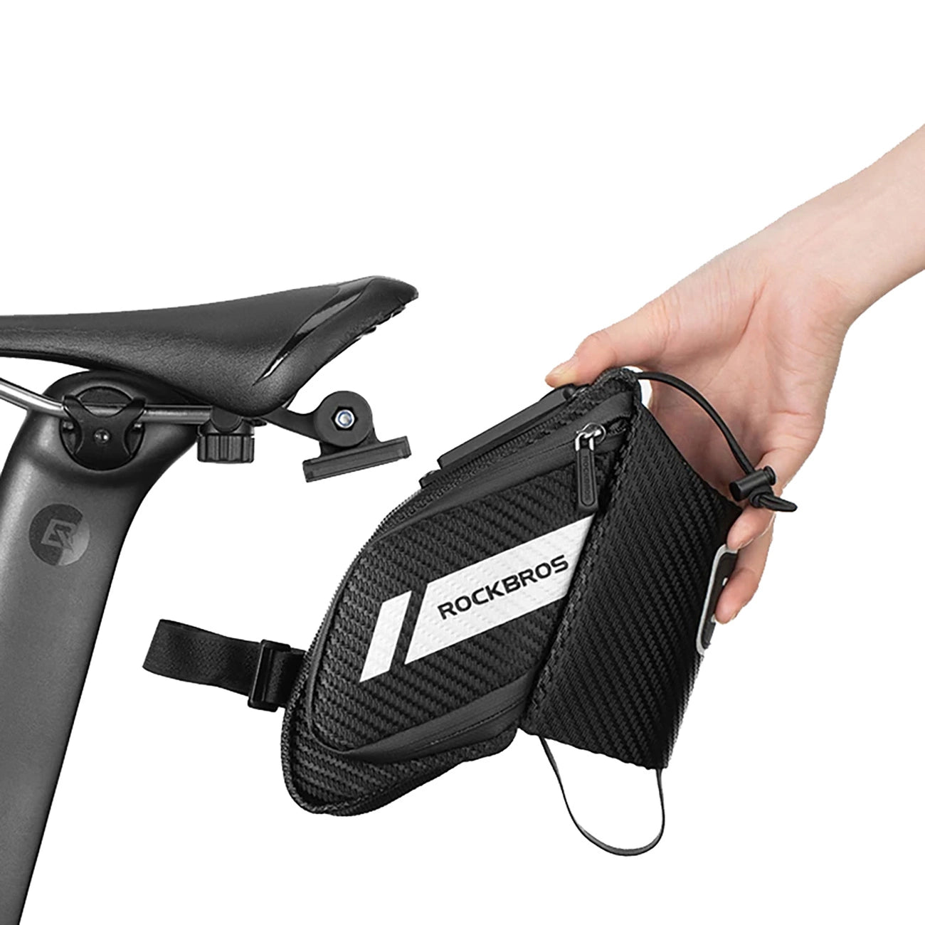 Rockbros C32BK saddle bag 1.5 l with water bottle pocket - black_2