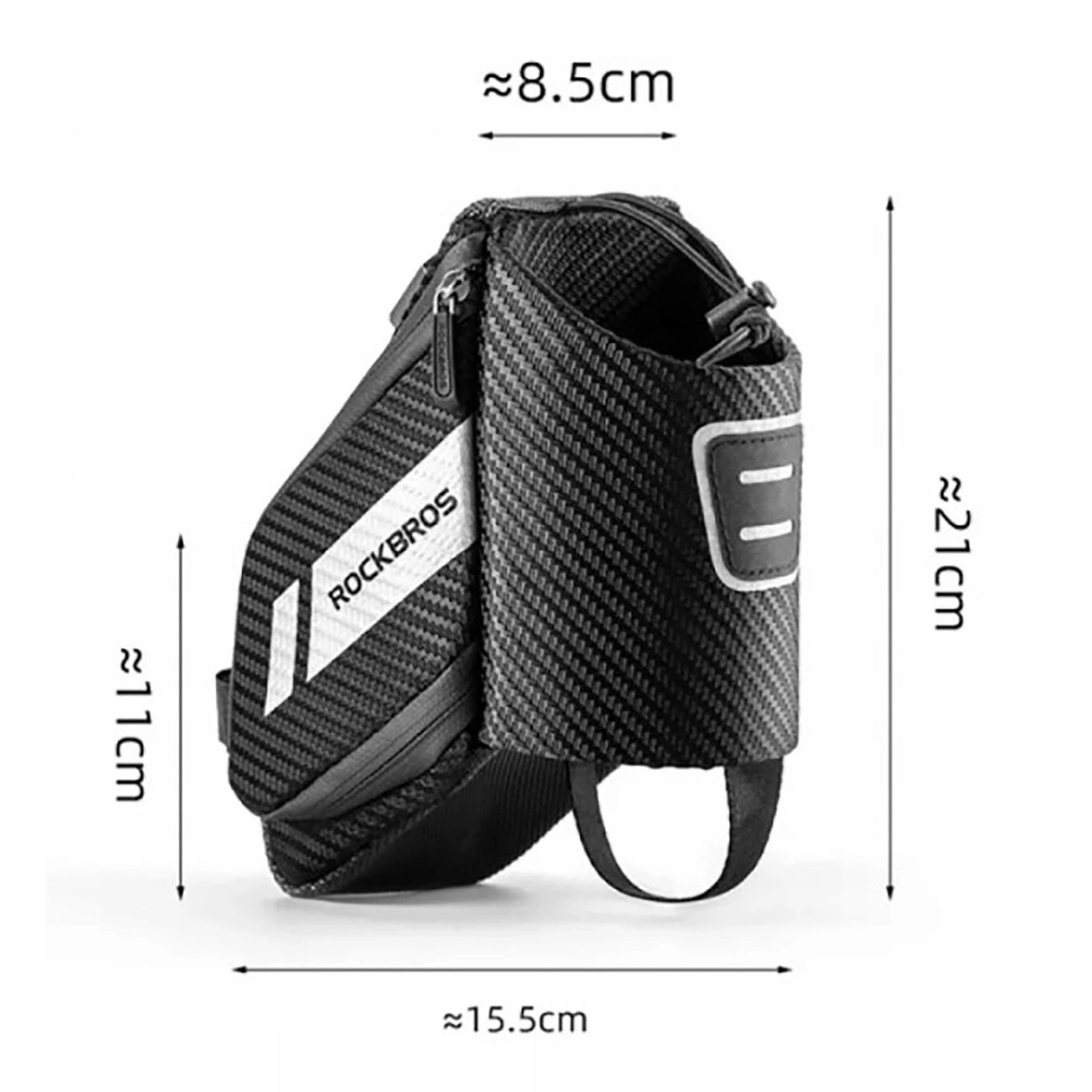 Rockbros C32BK saddle bag 1.5 l with water bottle pocket - black_4