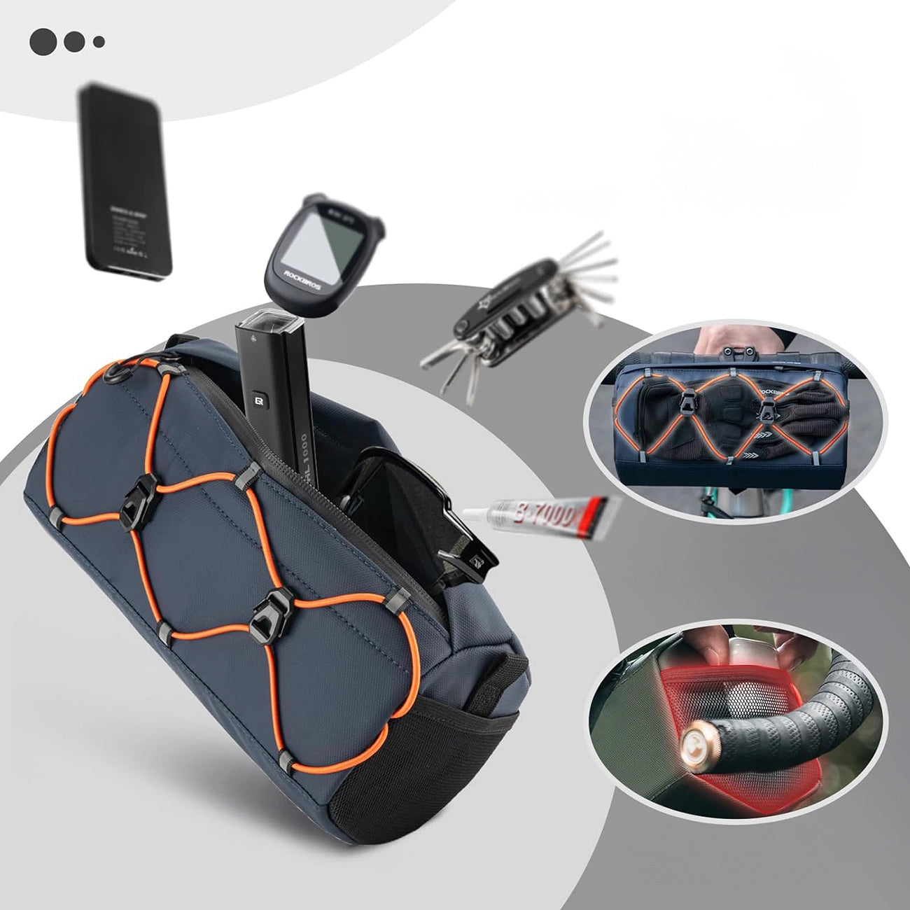 Rockbros 30110054002 bicycle handlebar bag 2.2 l - blue_8