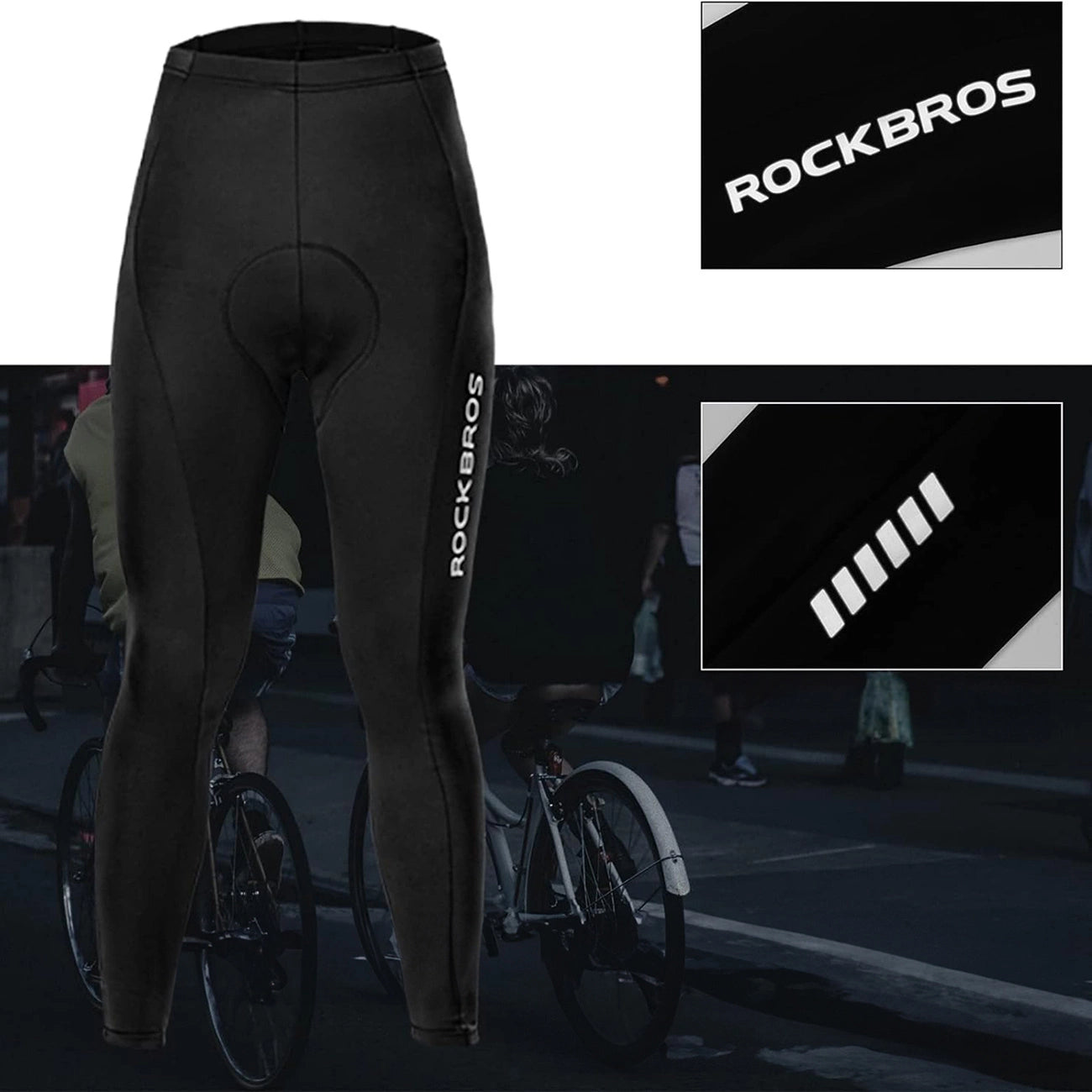 Rockbros RK2004L breathable cycling pants with L insert - black_2