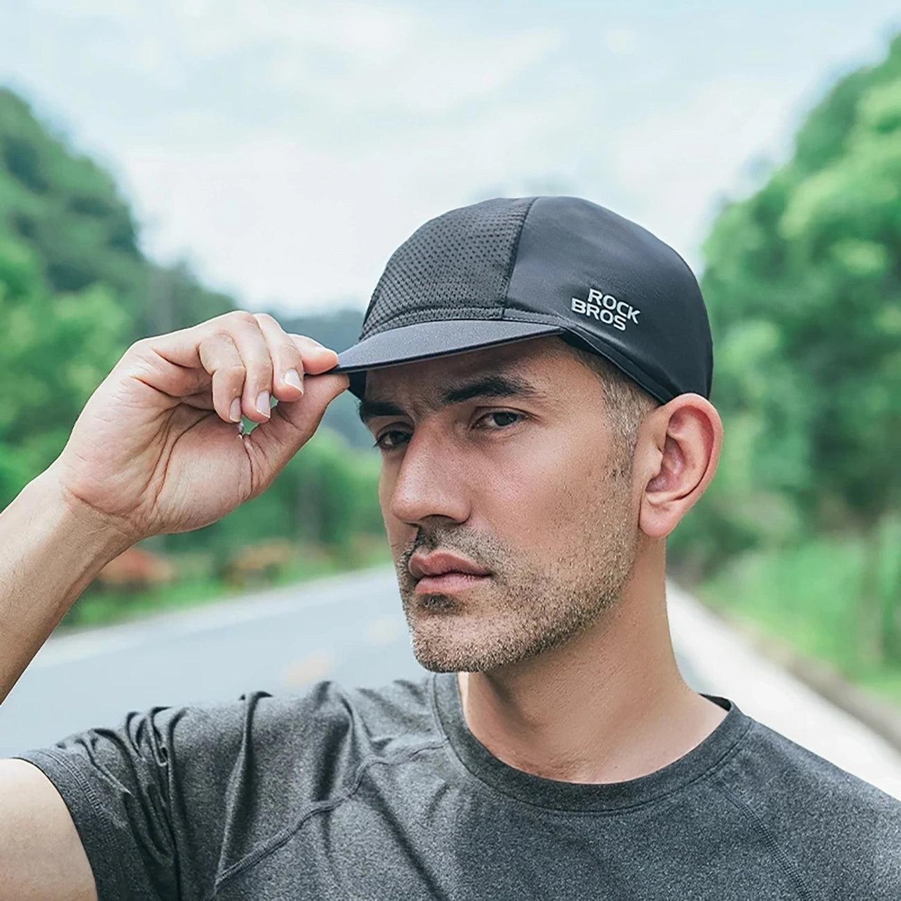 Rockbros 18230005001 cycling cap with peak - black_1
