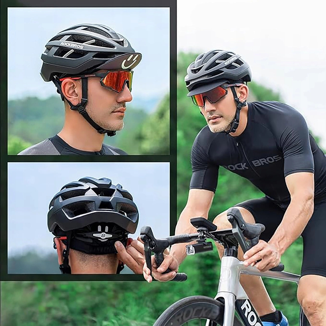 Rockbros 18230005001 cycling cap with peak - black_5