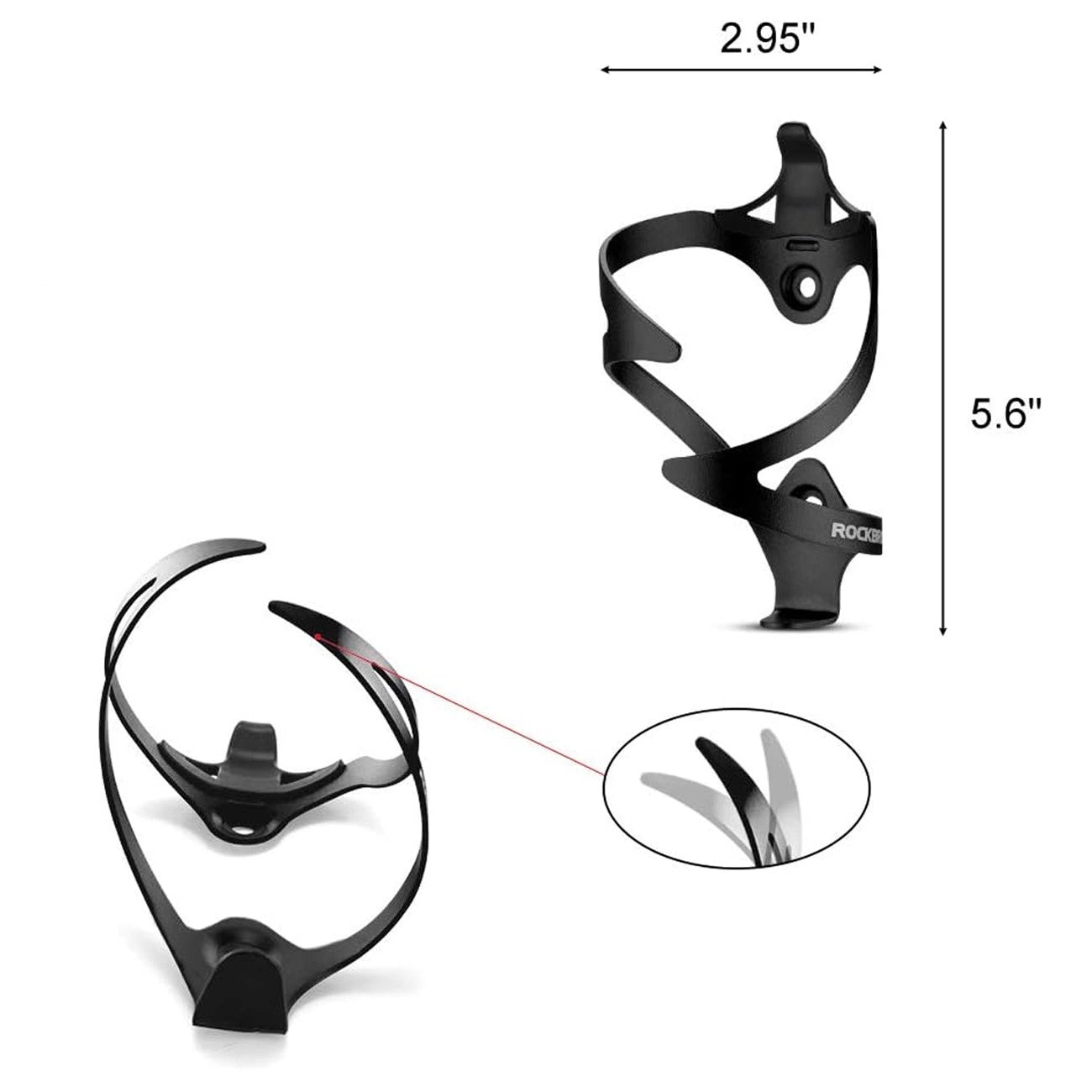 Rockbros 2017-11ABK Aluminum Bike Bottle Holder - Black_2