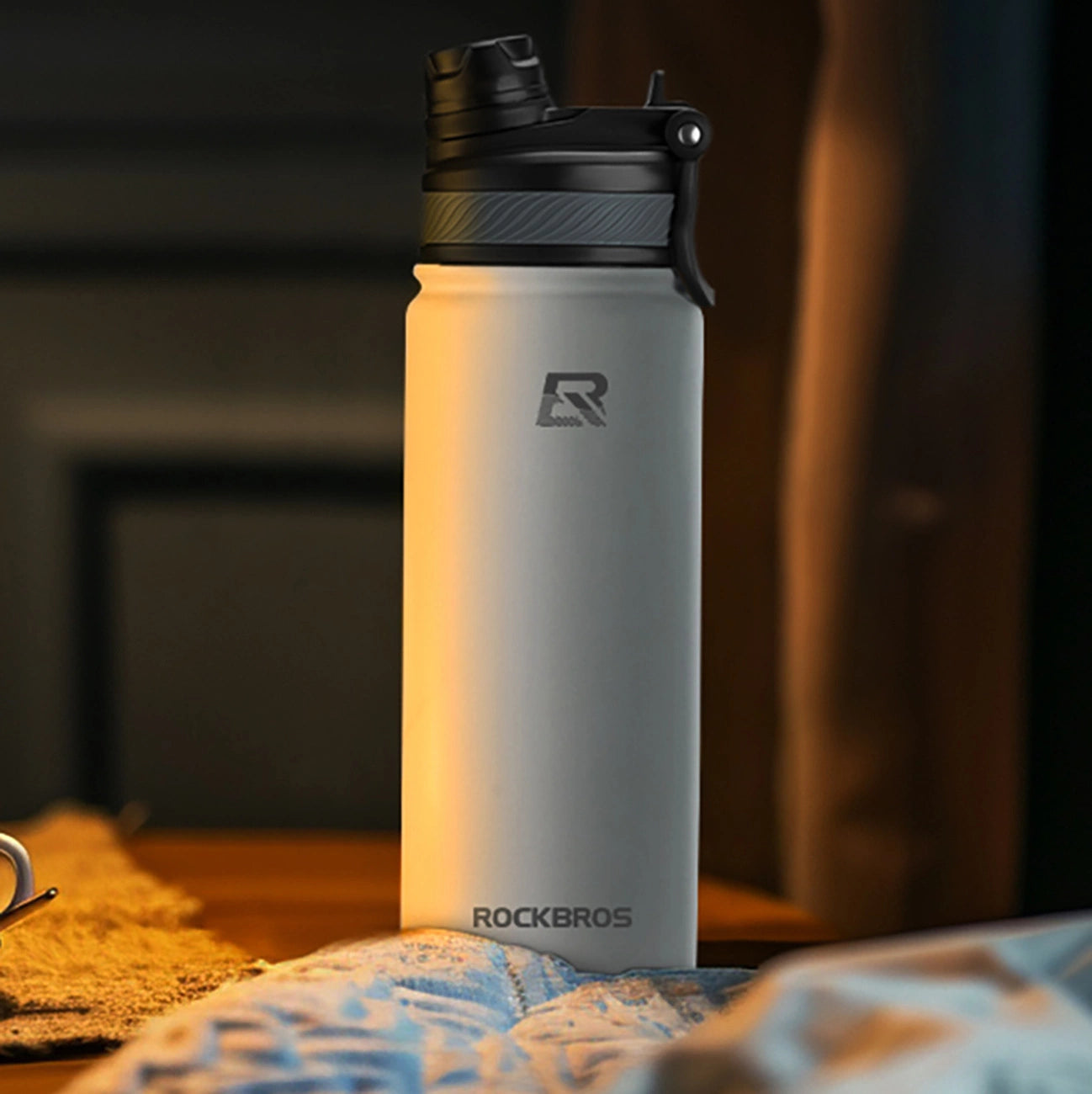 Rockbros 35210029006 Thermo Bottle for Bike Drinks 650 ml - White_9