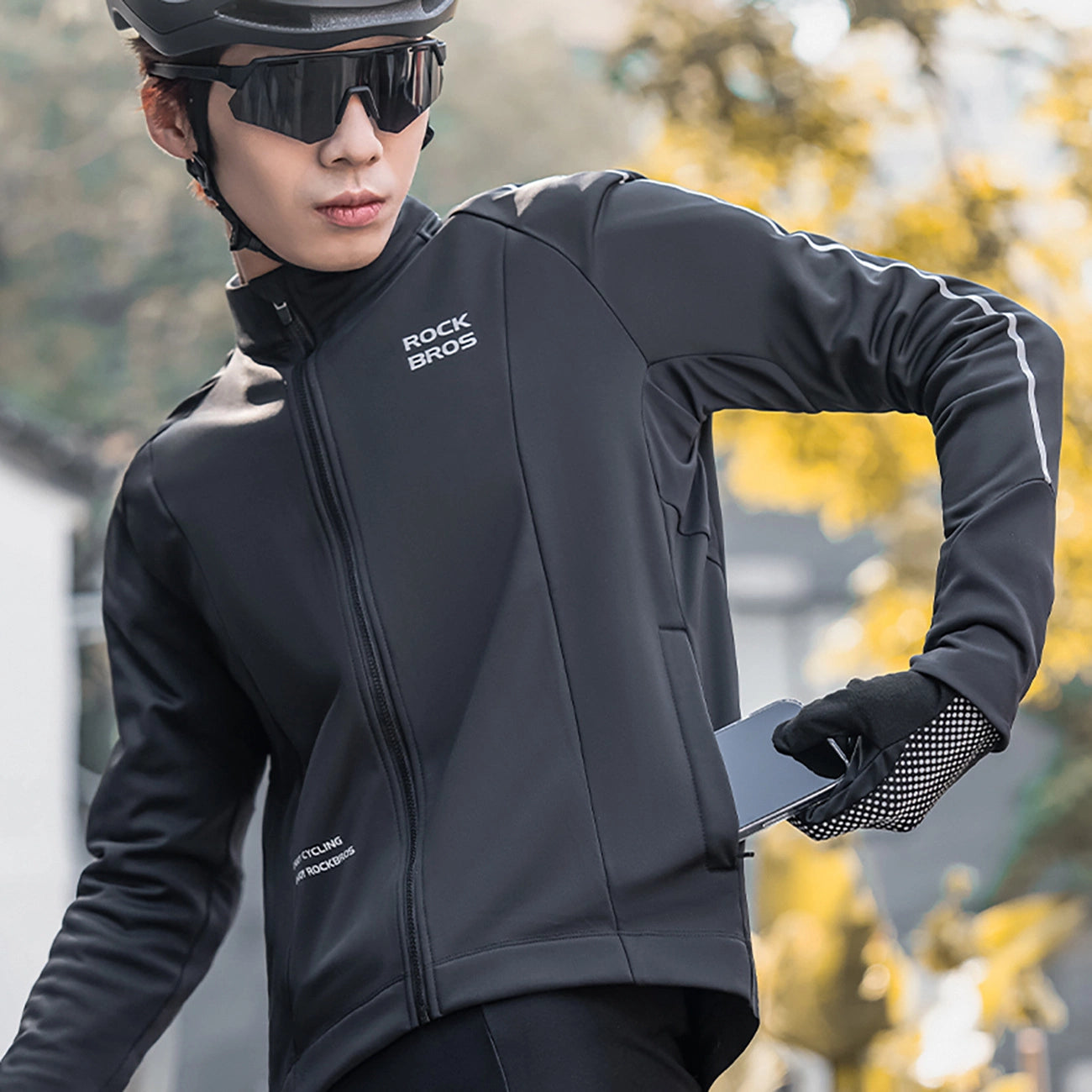 Rockbros cycling jersey 15400002003 long sleeve fall/winter L - black_16