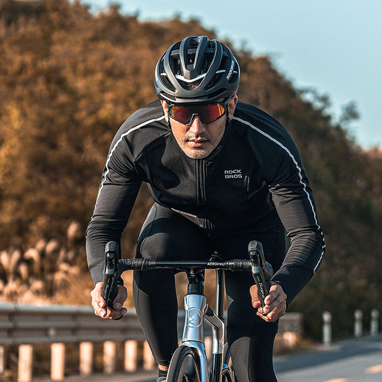 Rockbros 15400002004 long sleeve cycling jersey autumn/winter XL - black_5