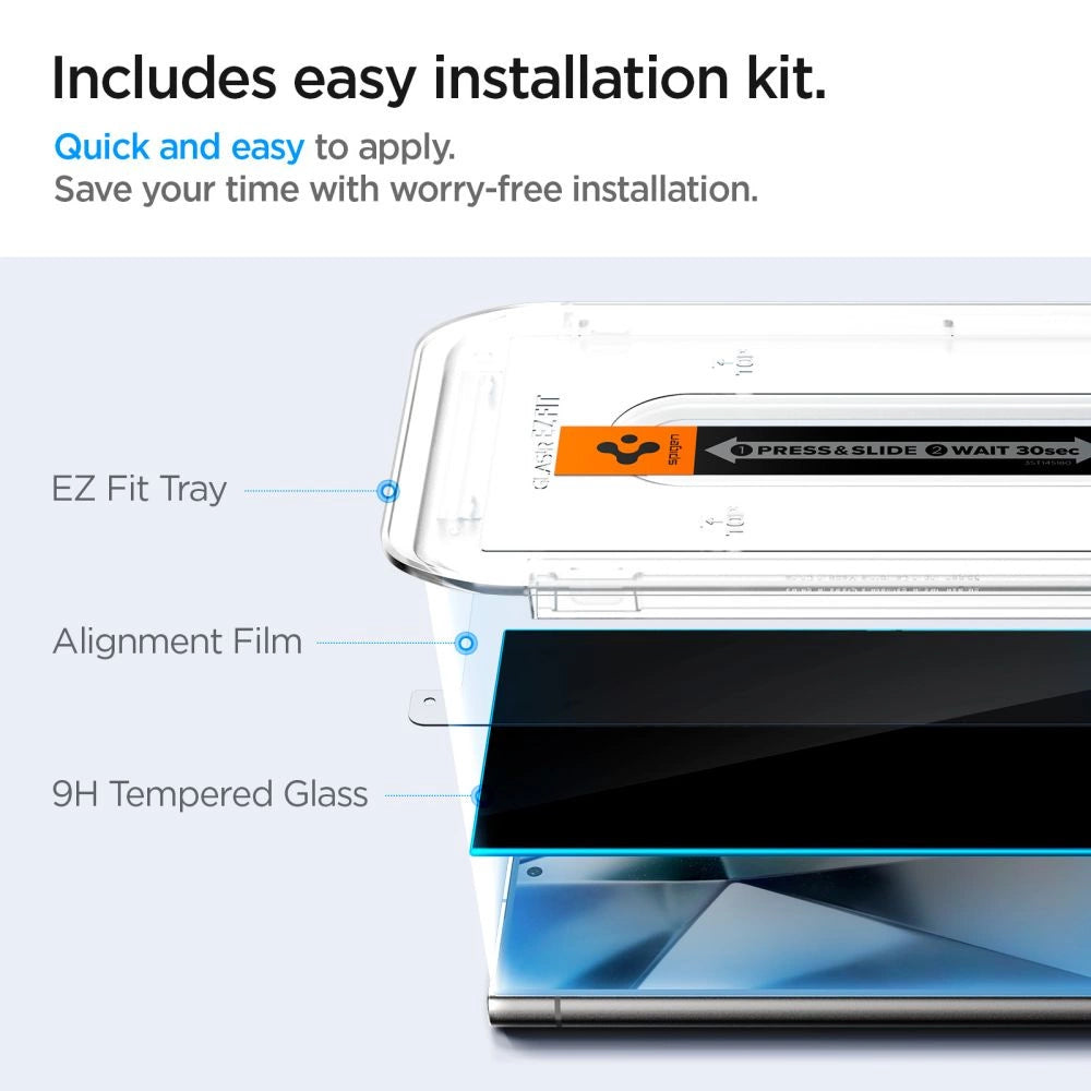 Spigen Glas.tR EZ Fit Privacy Tempered Glass for Samsung Galaxy S24 Ultra - 2 pcs._6