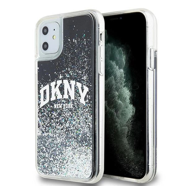 DKNY Liquid Glitter Big Logo case for iPhone 11 / Xr - black_0