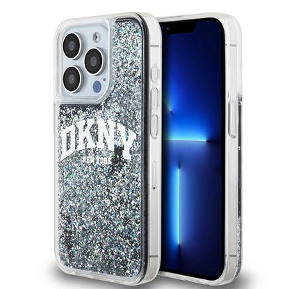 DKNY Liquid Glitter Big Logo iPhone 14 Pro Case - Black_0