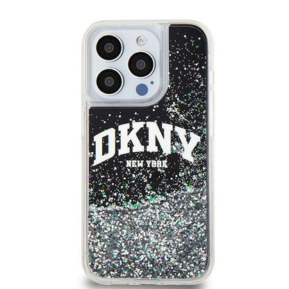 DKNY Liquid Glitter Big Logo iPhone 14 Pro Case - Black_2