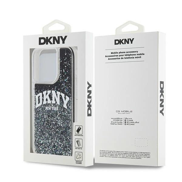 DKNY Liquid Glitter Big Logo iPhone 14 Pro Case - Black_7