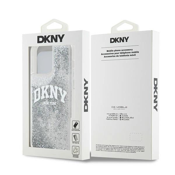 DKNY Liquid Glitter Big Logo case for iPhone 15 Pro - white_7