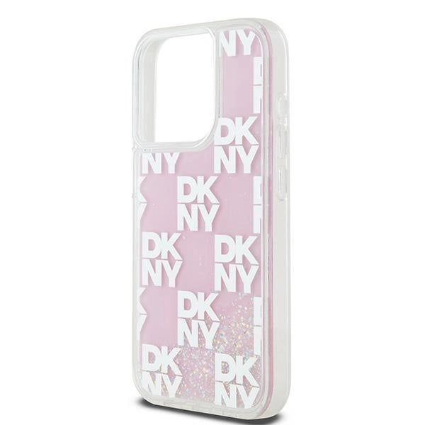 Etui DKNY Liquid Glitter Multilogo na iPhone 15 Pro - różowe_5