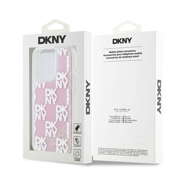 Etui DKNY Liquid Glitter Multilogo na iPhone 15 Pro - różowe_7