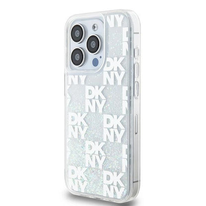 DKNY Liquid Glitter Multilogo case for iPhone 15 Pro - white_1