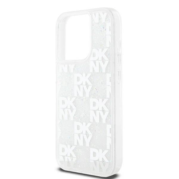 DKNY Liquid Glitter Multilogo case for iPhone 15 Pro - white_5