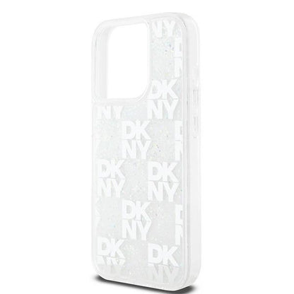 DKNY Liquid Glitter Multilogo case for iPhone 15 Pro - white_5