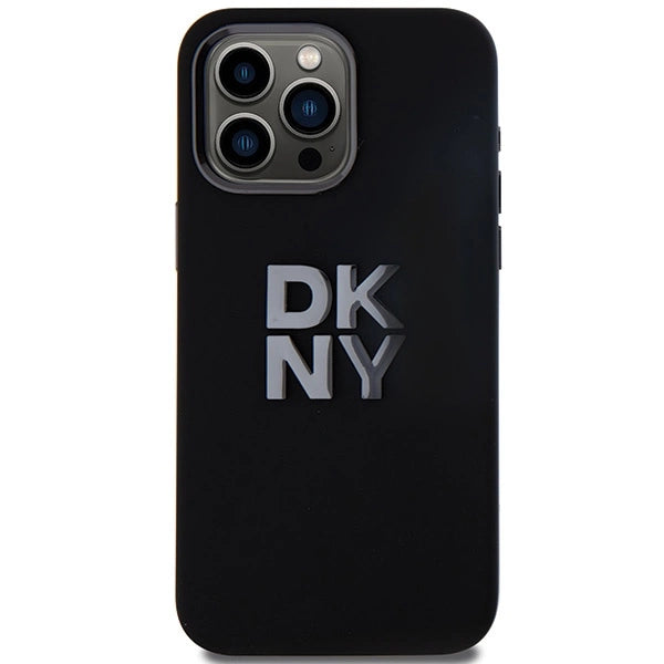 DKNY Liquid Silicone Metal Logo iPhone 15 Pro Case - Black_2