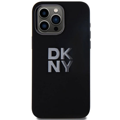 DKNY Liquid Silicone Metal Logo iPhone 15 Pro Case - Black_2