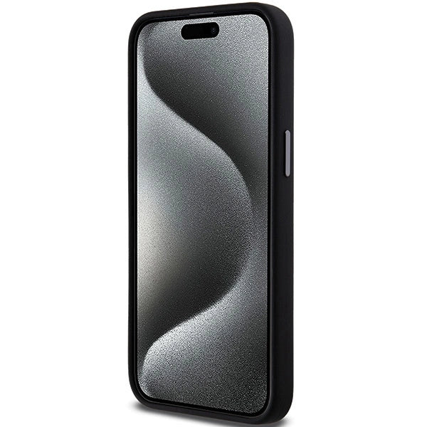 DKNY Liquid Silicone Metal Logo iPhone 15 Pro Case - Black_4