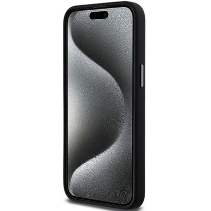 DKNY Liquid Silicone Metal Logo iPhone 15 Pro Case - Black_4