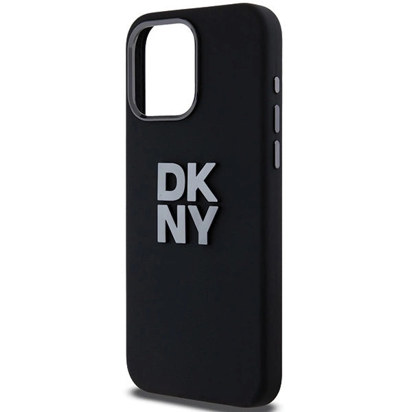 DKNY Liquid Silicone Metal Logo iPhone 15 Pro Case - Black_5