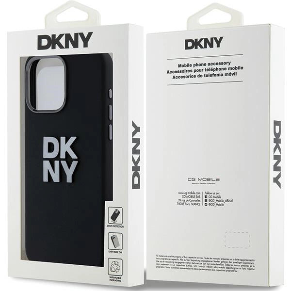 DKNY Liquid Silicone Metal Logo iPhone 15 Pro Case - Black_7