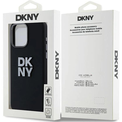 DKNY Liquid Silicone Metal Logo iPhone 15 Pro Case - Black_7