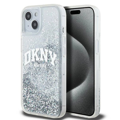 DKNY Liquid Glitter Big Logo case for iPhone 15 / 14 / 13 - white_0
