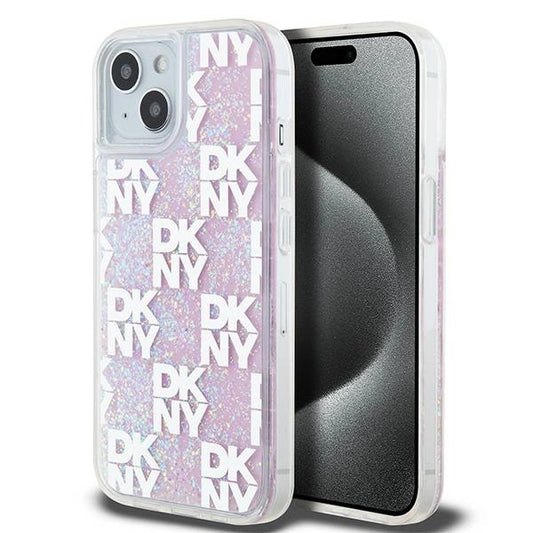 DKNY Liquid Glitter Multilogo case for iPhone 15 / 14 / 13 - pink_0