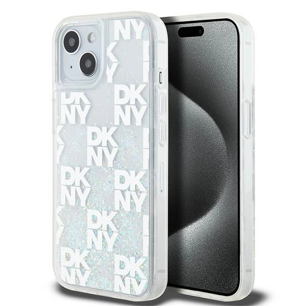 DKNY Liquid Glitter Multilogo case for iPhone 15 / 14 / 13 - white_0