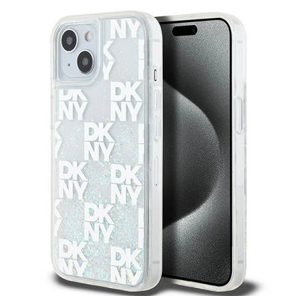 DKNY Liquid Glitter Multilogo case for iPhone 15 / 14 / 13 - white_0