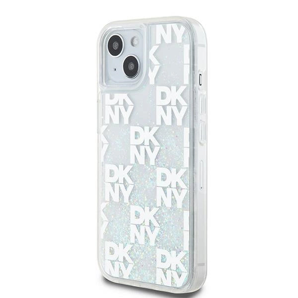 DKNY Liquid Glitter Multilogo case for iPhone 15 / 14 / 13 - white_1