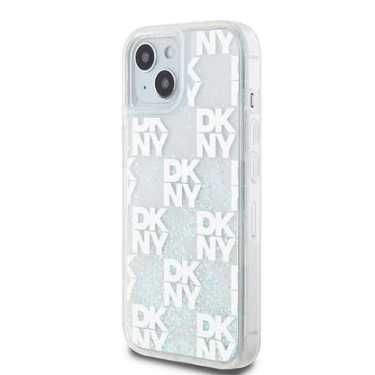 DKNY Liquid Glitter Multilogo case for iPhone 15 / 14 / 13 - white_1