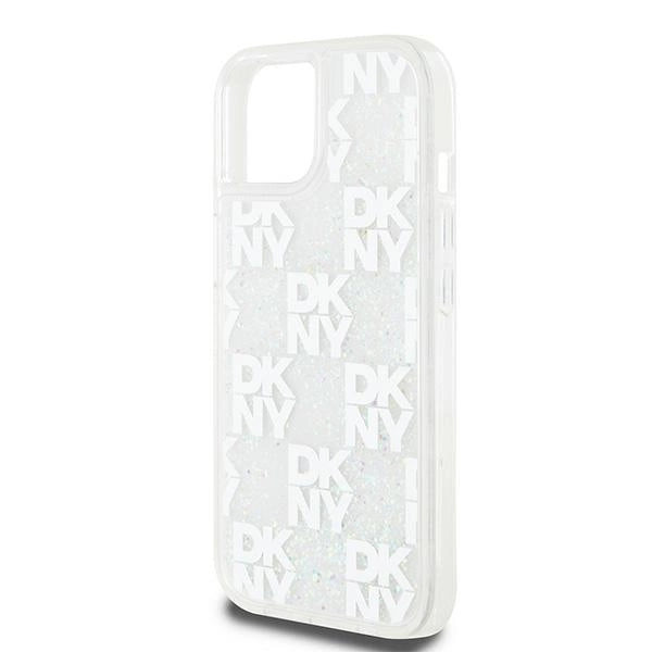 DKNY Liquid Glitter Multilogo case for iPhone 15 / 14 / 13 - white_5