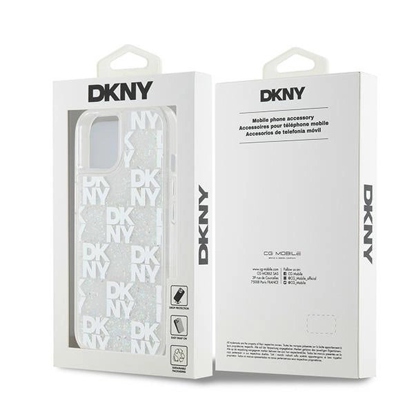 DKNY Liquid Glitter Multilogo case for iPhone 15 / 14 / 13 - white_7