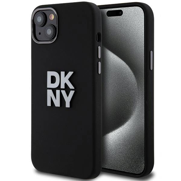 Etui DKNY Liquid Silicone Metal Logo na iPhone 15 / 14 / 13 - czarne_0